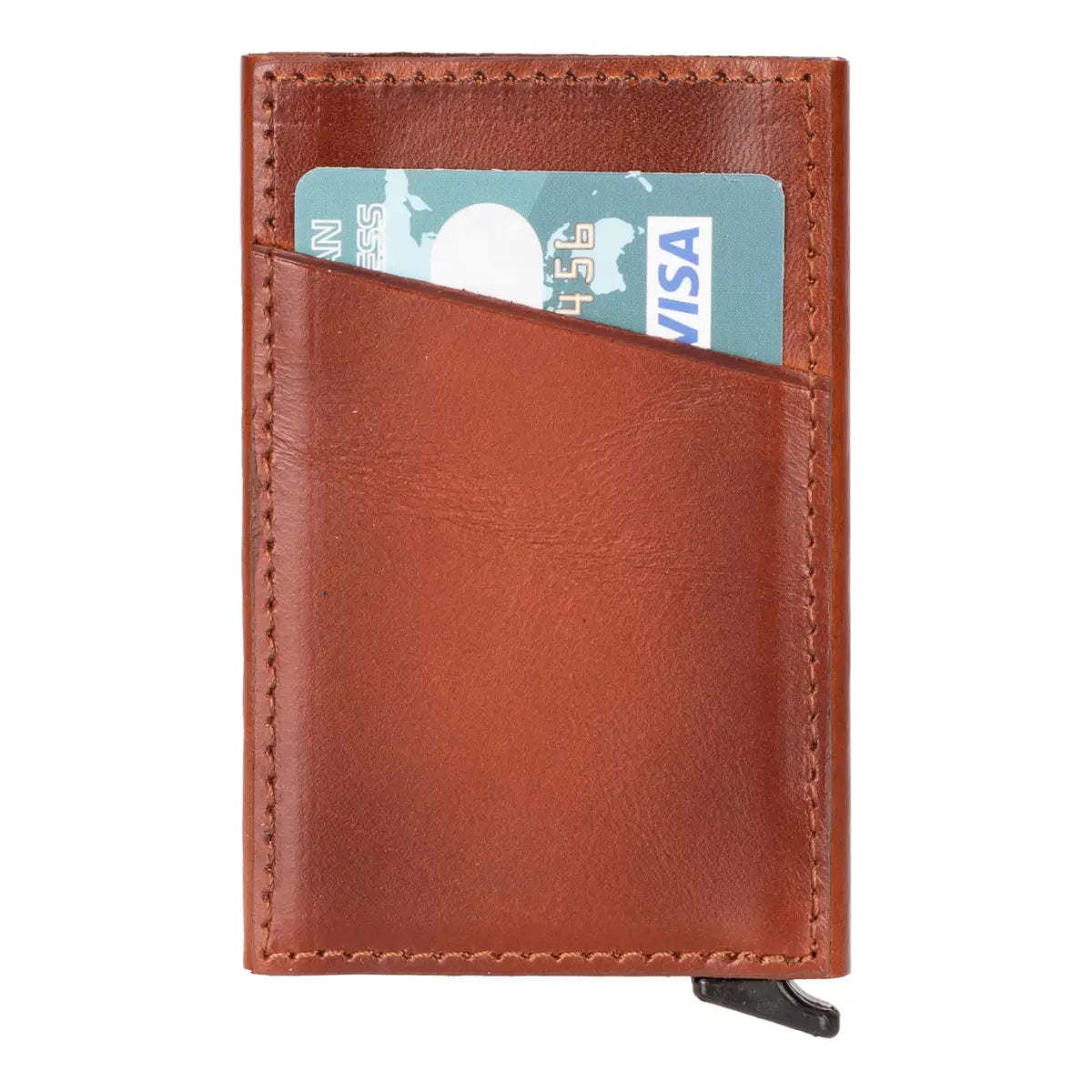 Burnished Tan Leather Minimalist Card Holder