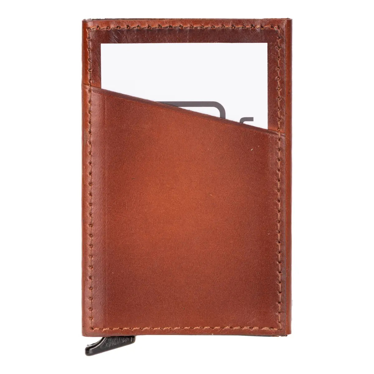 Burnished Tan Leather Minimalist Card Holder