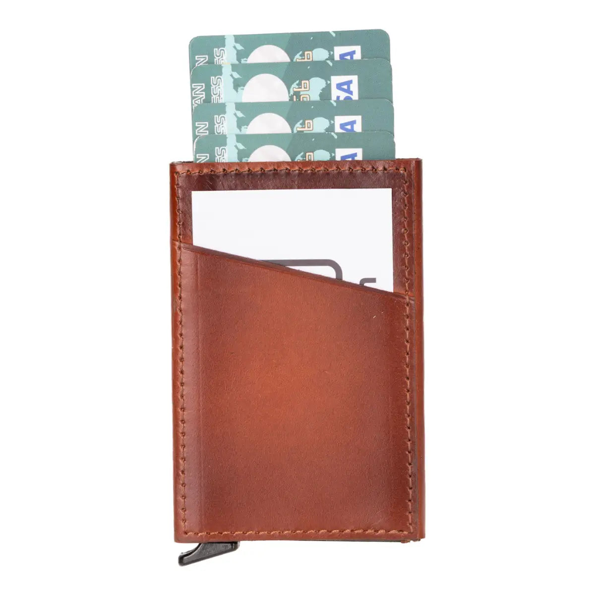 Burnished Tan Leather Minimalist Card Holder