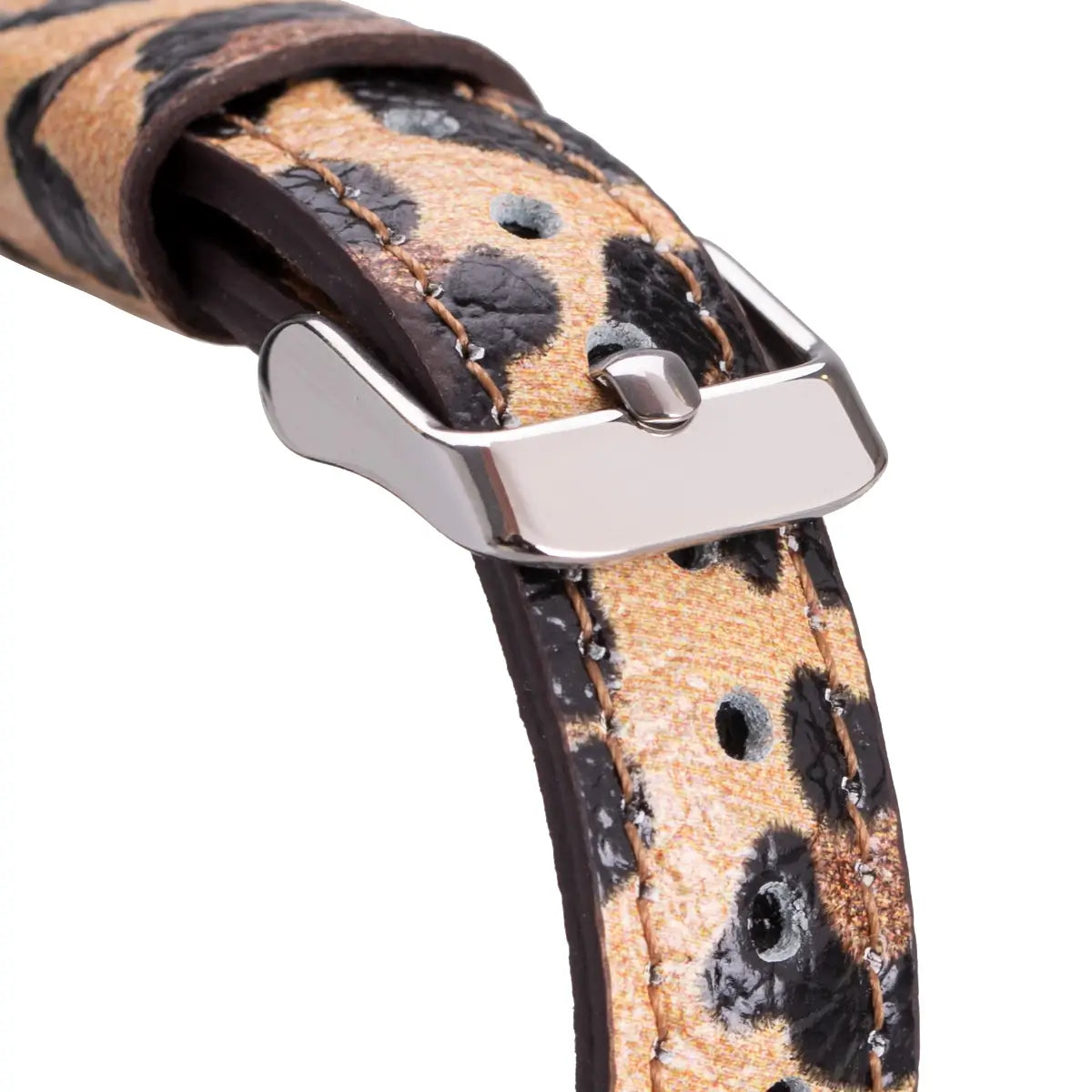 Leopard Pattern Leather Slim Apple Watch Band