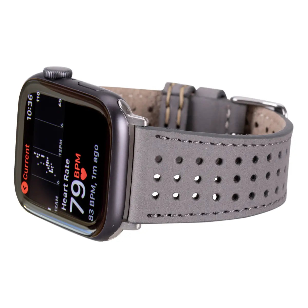 Gray Leather Rally Apple Watch Band