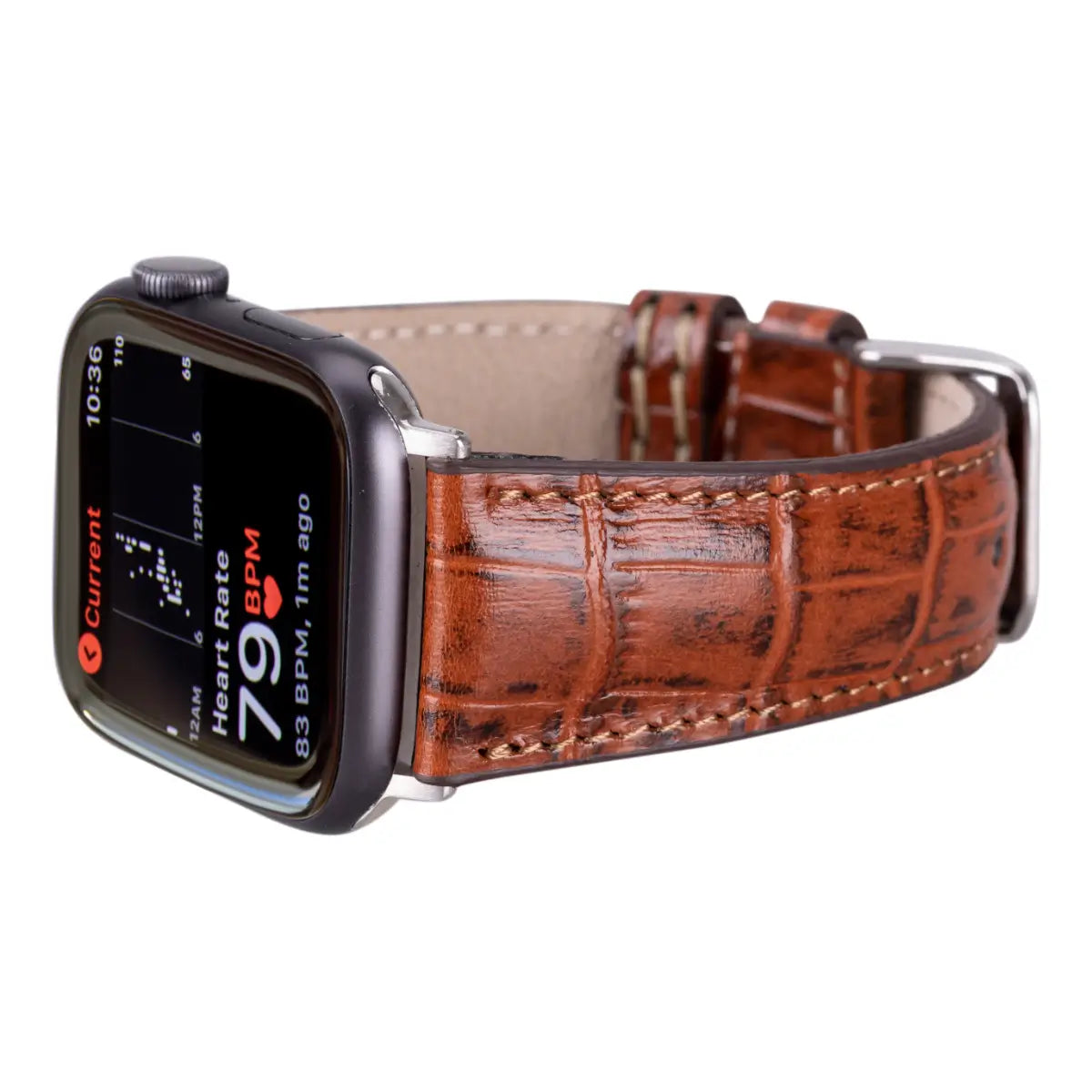 Brown Croco Pattern Leather Classic Apple Watch Band