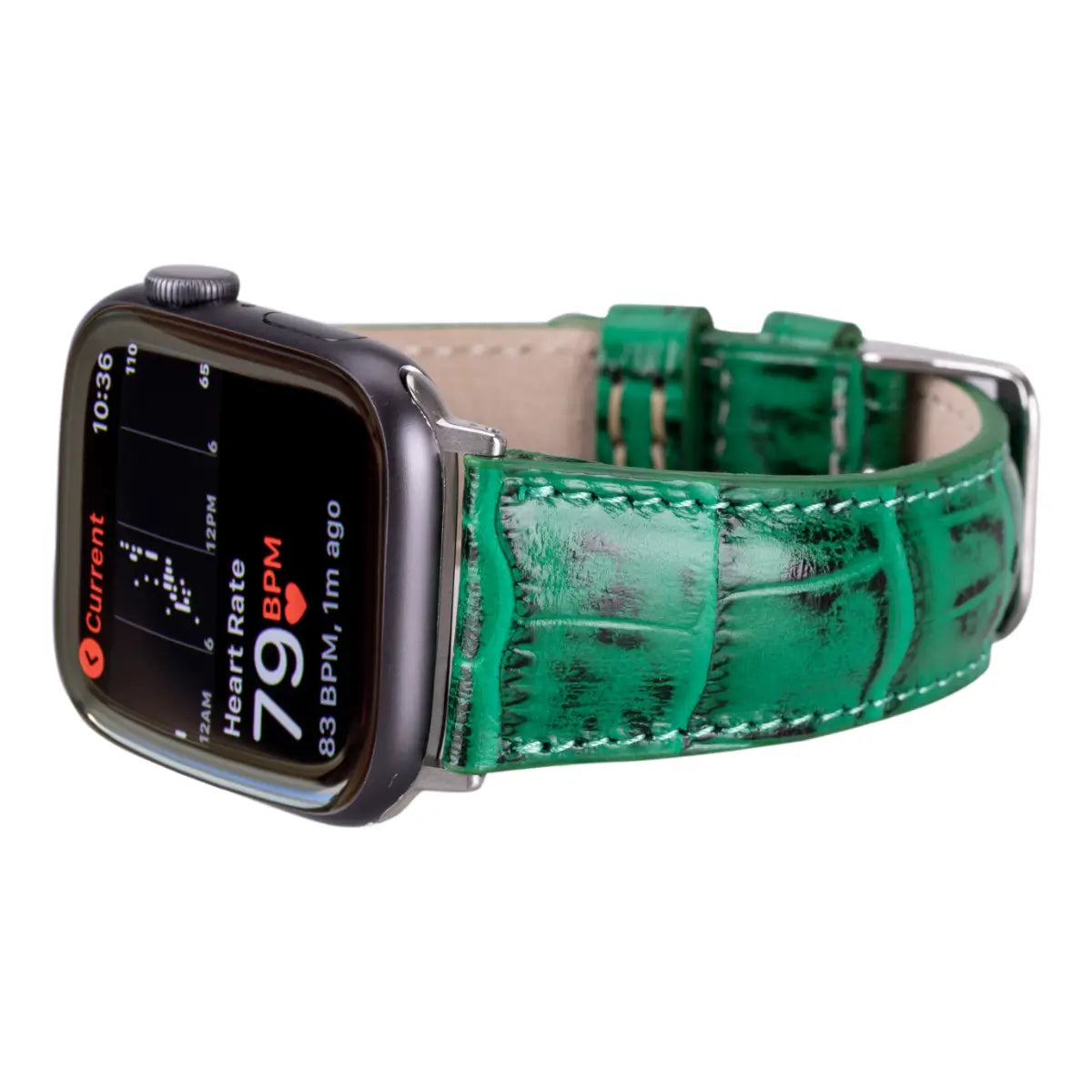 Green Croco Pattern Leather Classic Apple Watch Band