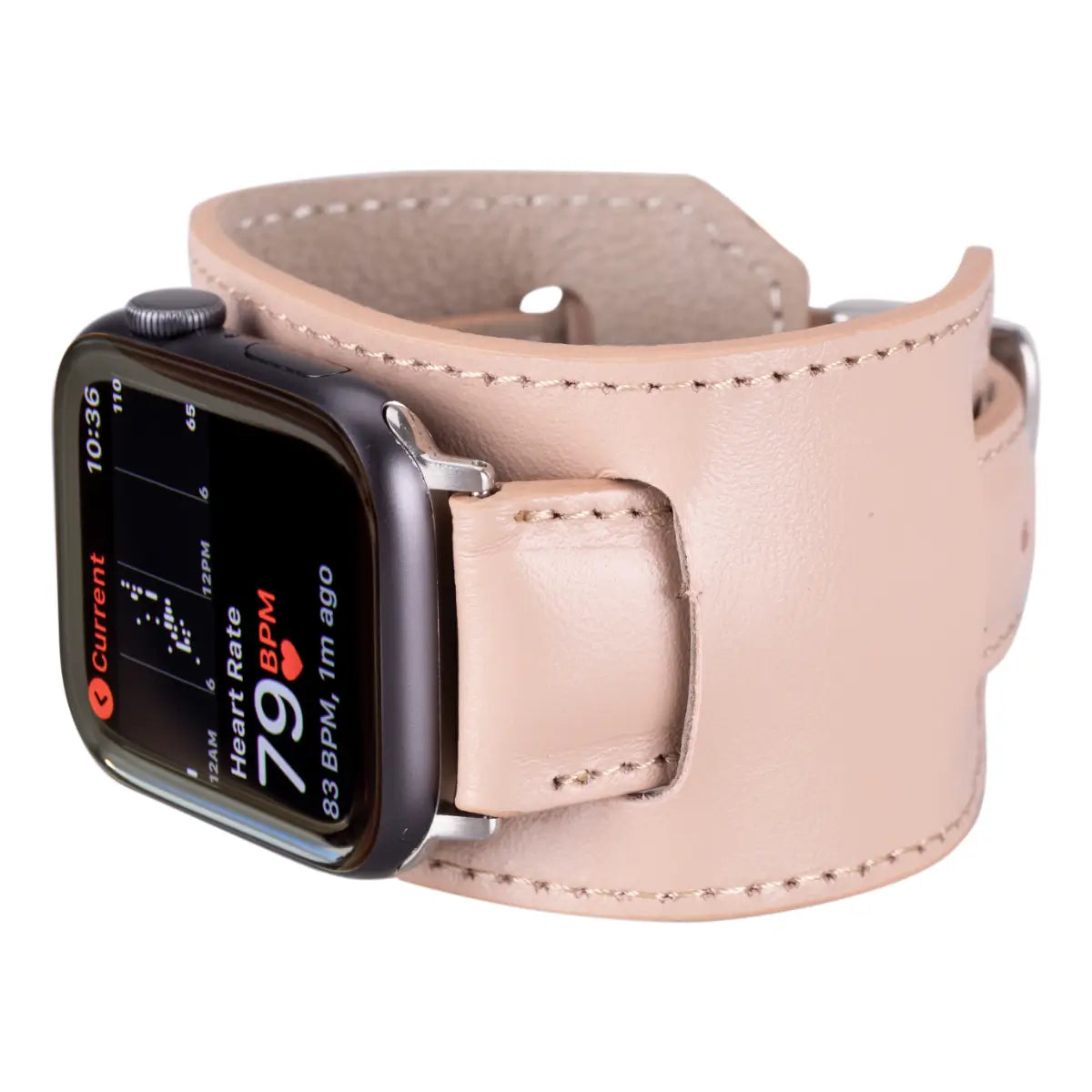 Nude Pink Leather Cuff Apple Watch Band