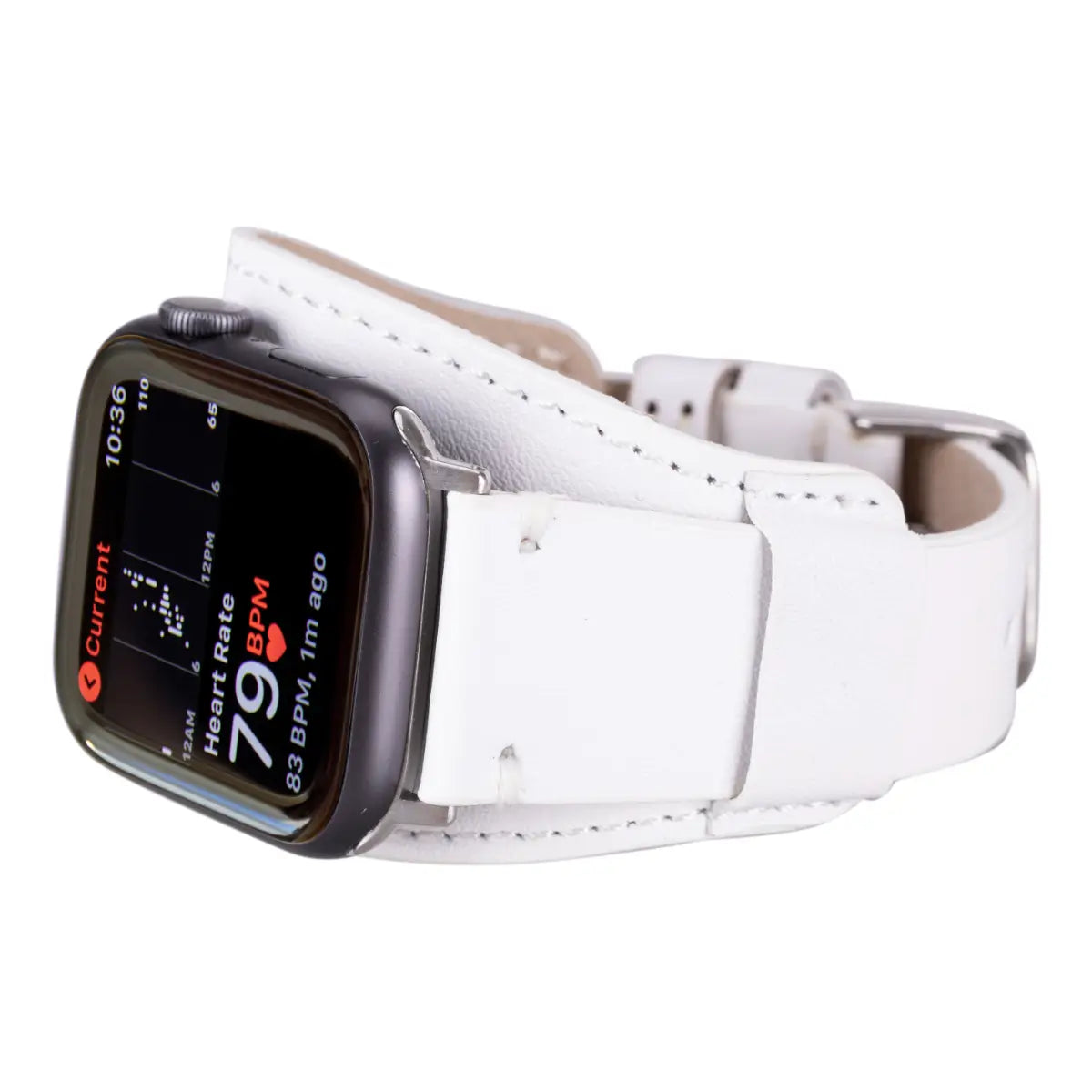 White Leather Cuff Apple Watch Band