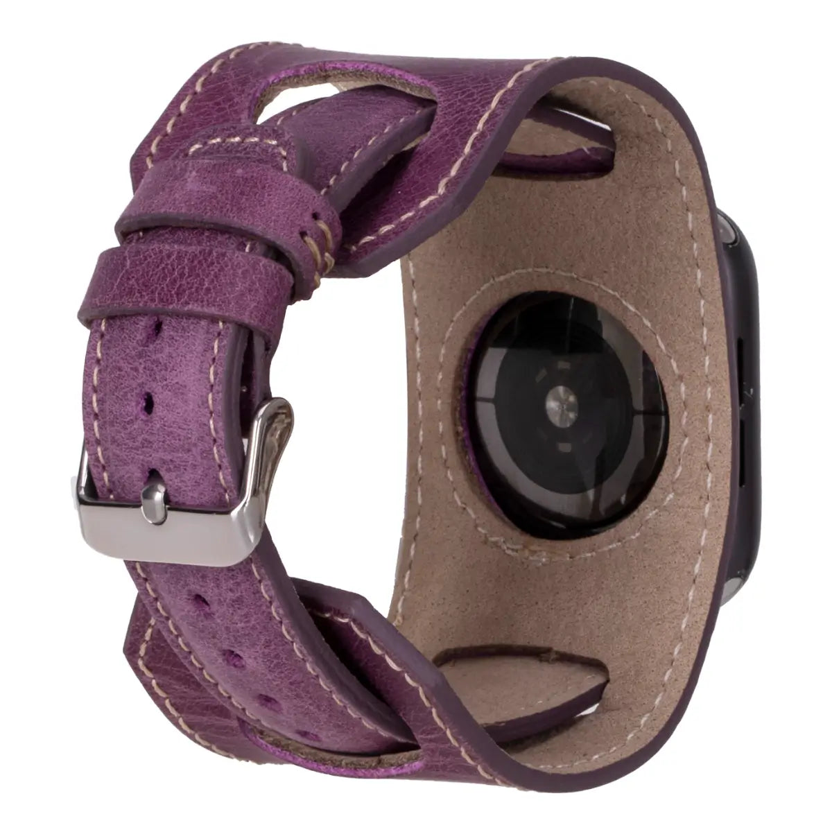 Purple Leather Cuff Apple Watch Band