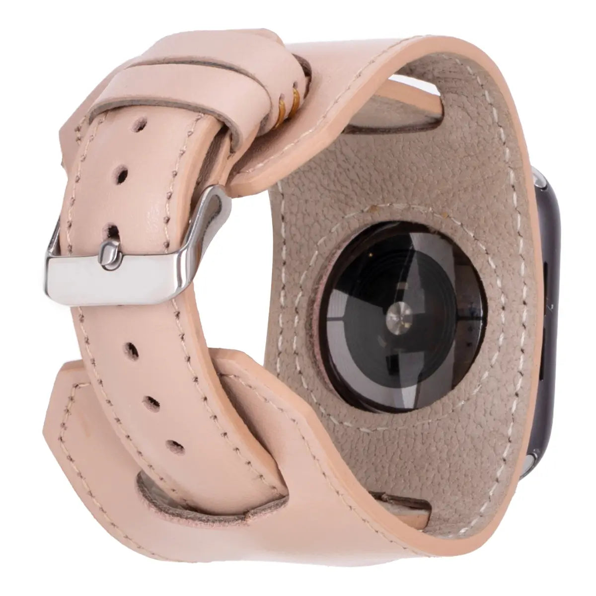 Nude Pink Leather Cuff Apple Watch Band