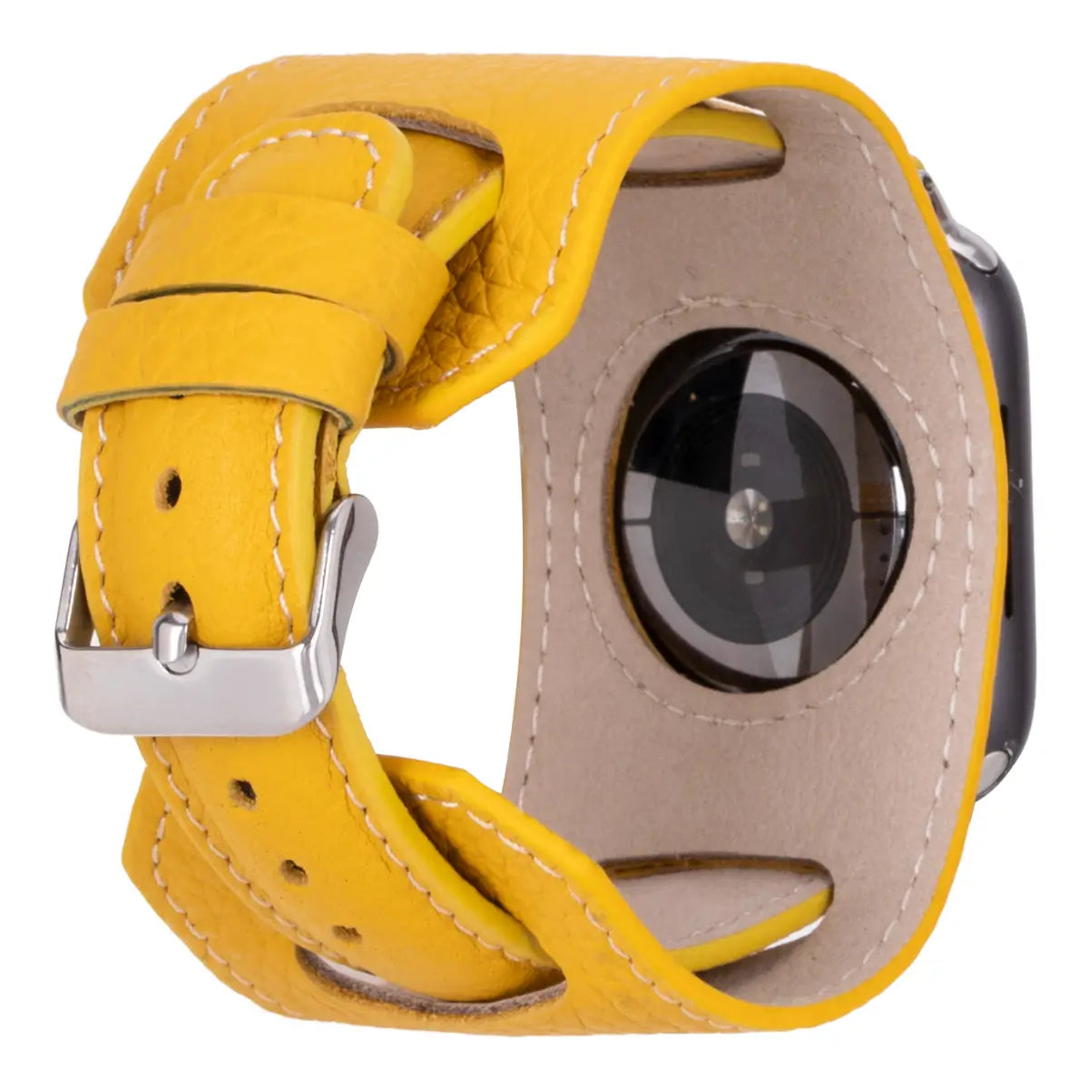 Yellow Leather Cuff Apple Watch Band