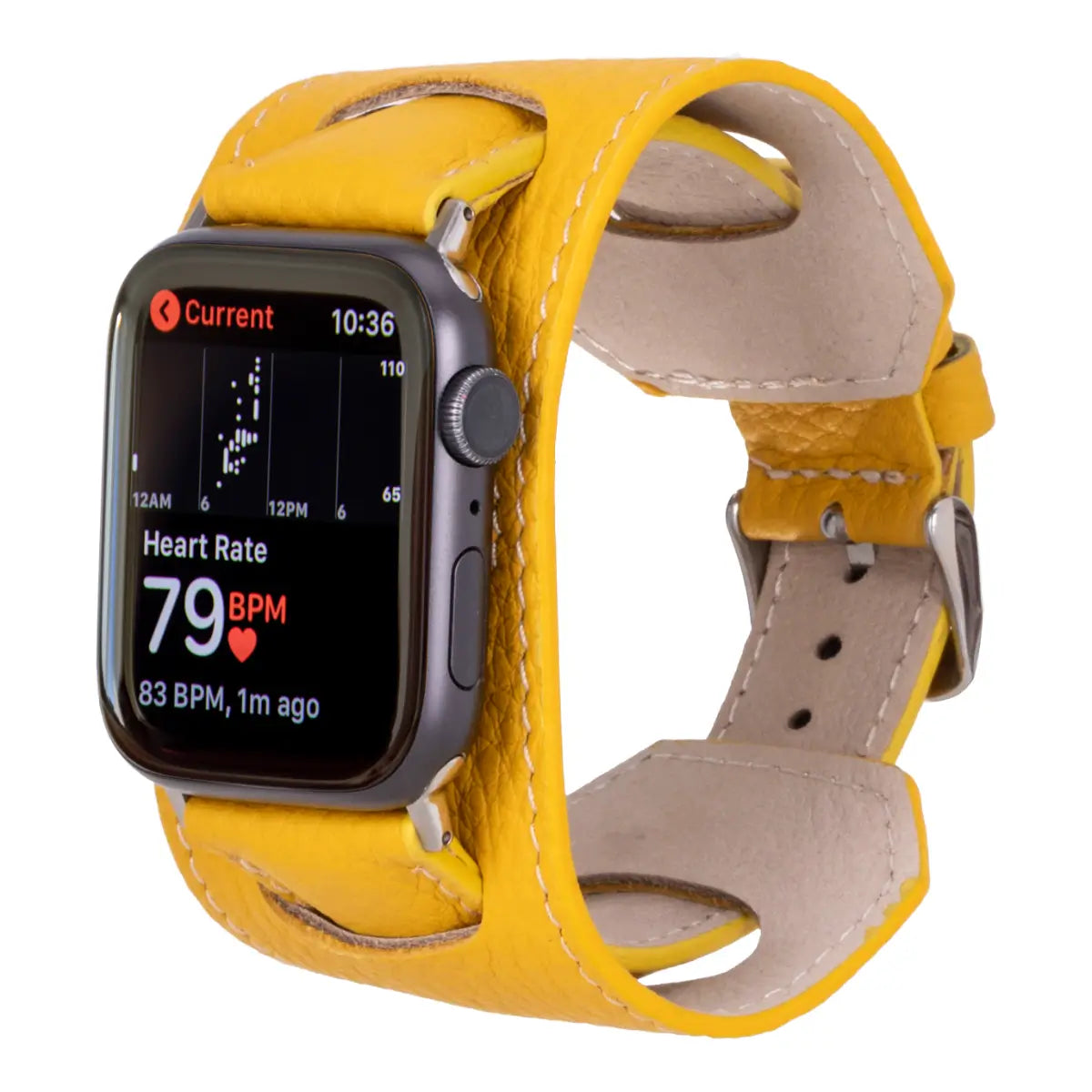 Yellow Leather Cuff Apple Watch Band