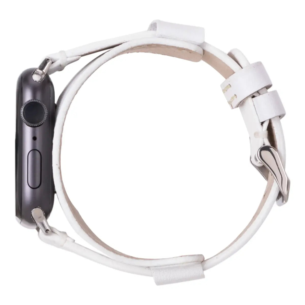 White Leather Cuff Apple Watch Band