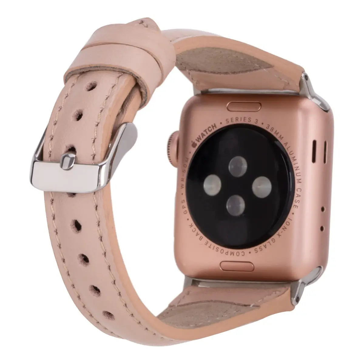 Nude Pink Leather Slim Apple Watch Band