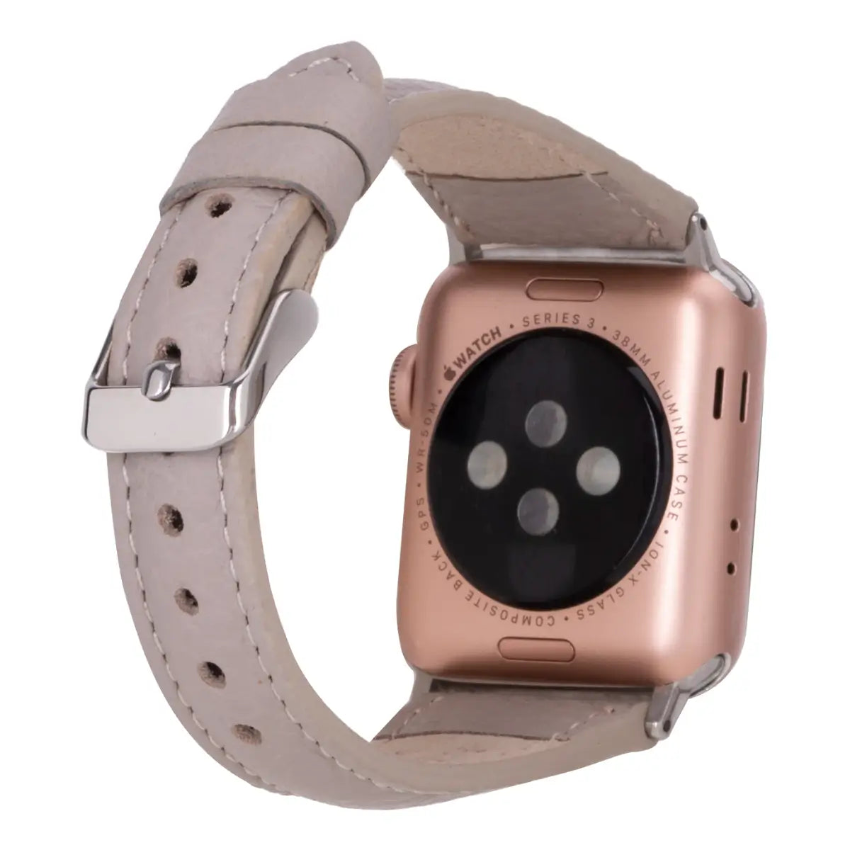 Beige Leather Slim Apple Watch Band