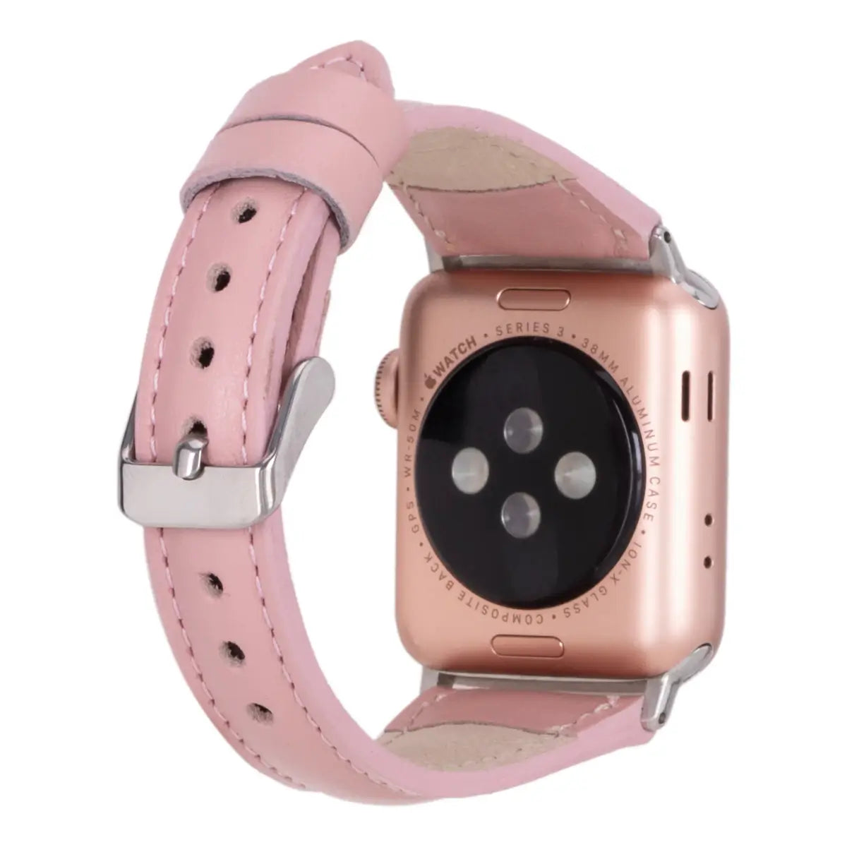 Pink Leather Slim Apple Watch Band