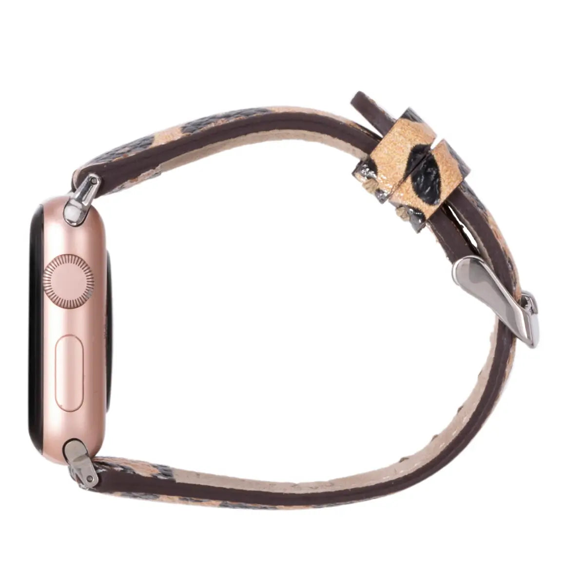 Leopard Pattern Leather Slim Apple Watch Band