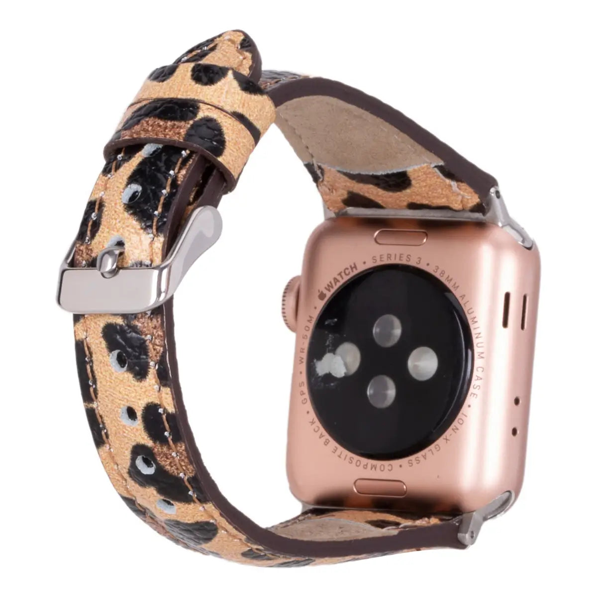 Leopard Pattern Leather Slim Apple Watch Band