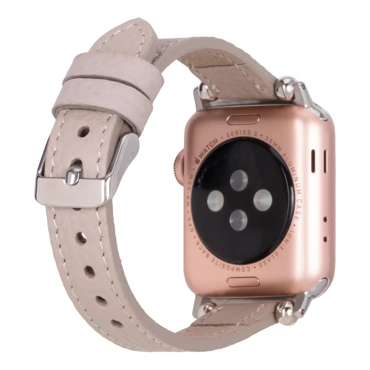 Beige Leather Ultra Slim Apple Watch Band