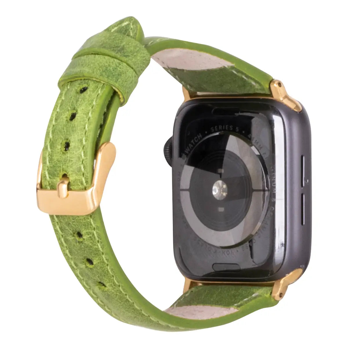 Green Leather Slim Apple Watch Band