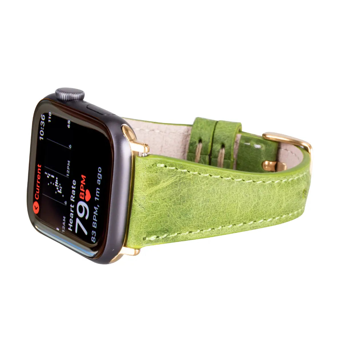 Green Leather Slim Apple Watch Band