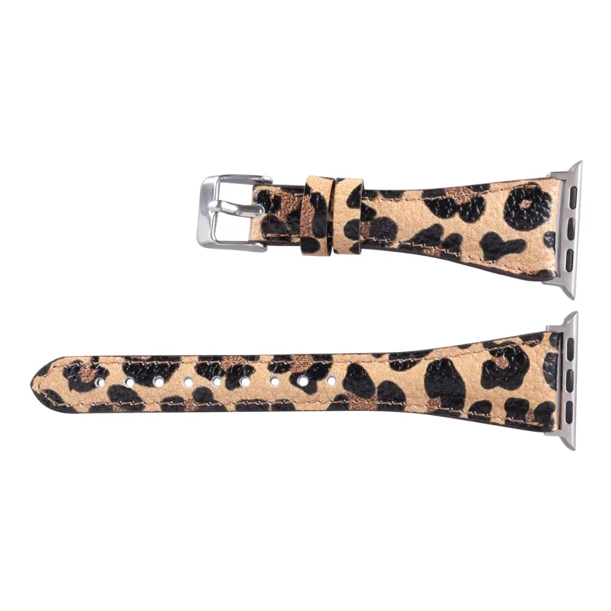 Leopard Pattern Leather Slim Apple Watch Band