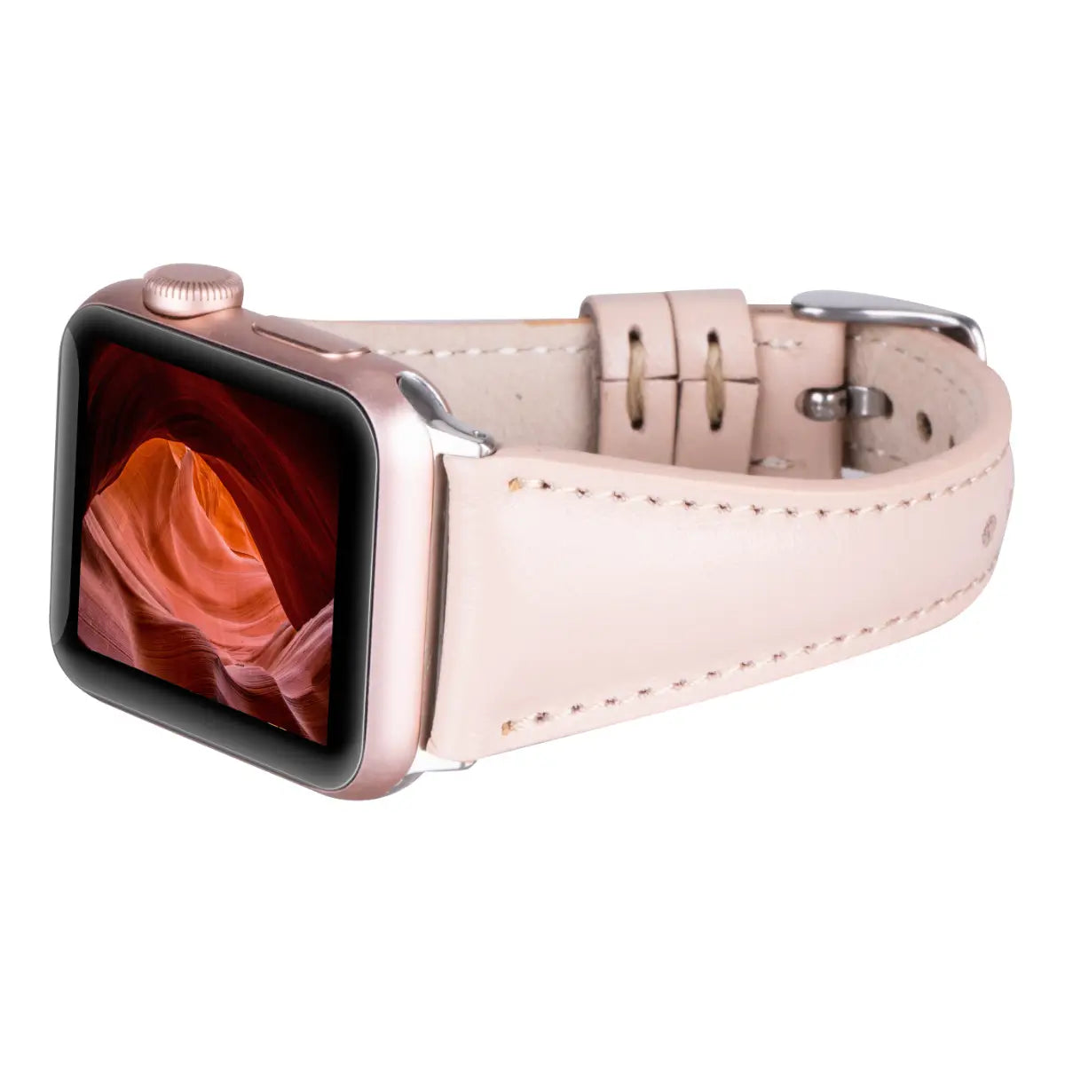 Nude Pink Leather Slim Apple Watch Band