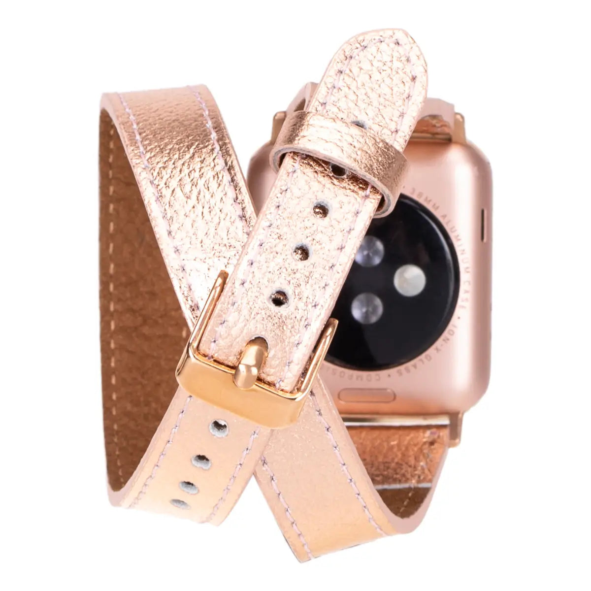 Bronze Leather Double Tour Slim Apple Watch Band