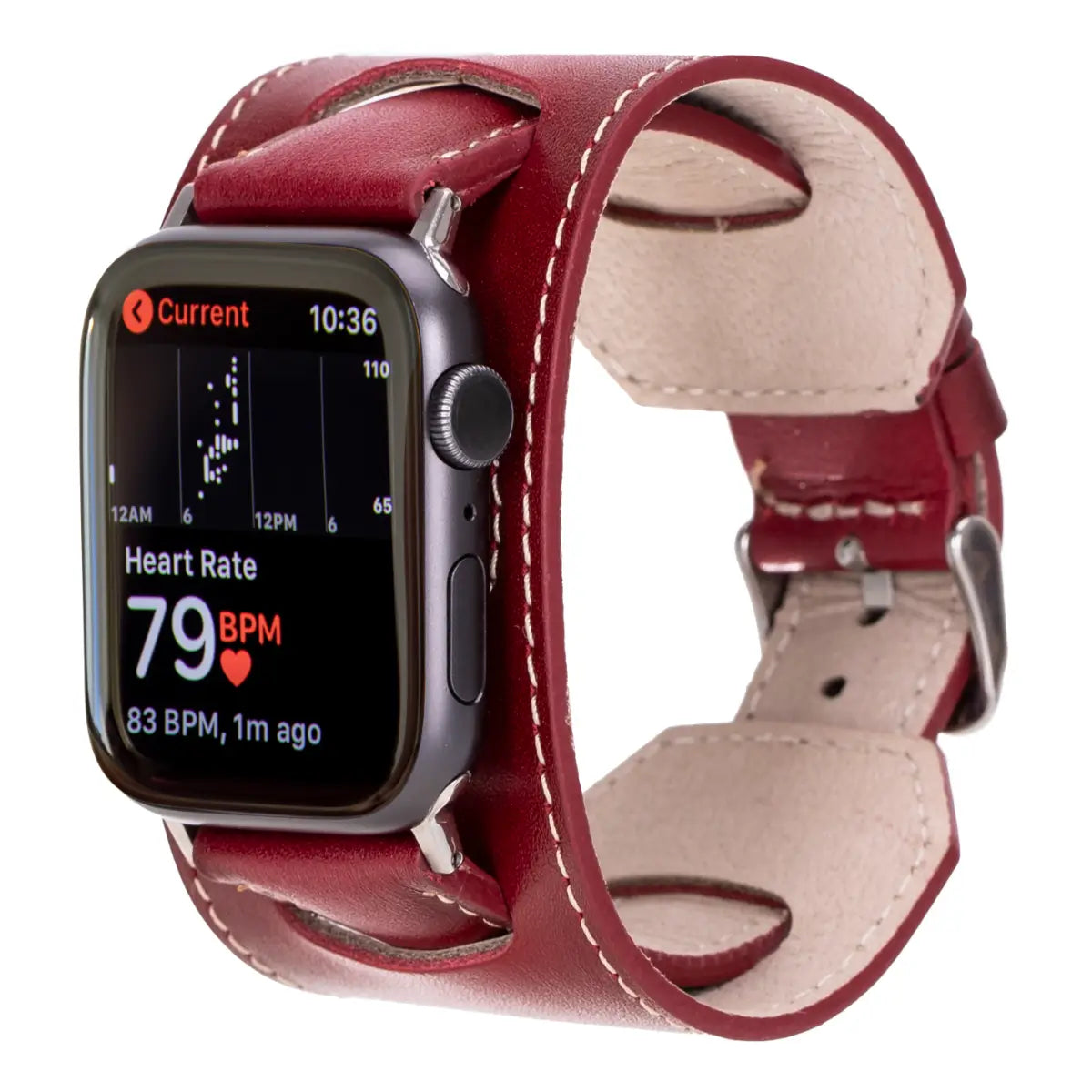 Red Leather Cuff Apple Watch Band