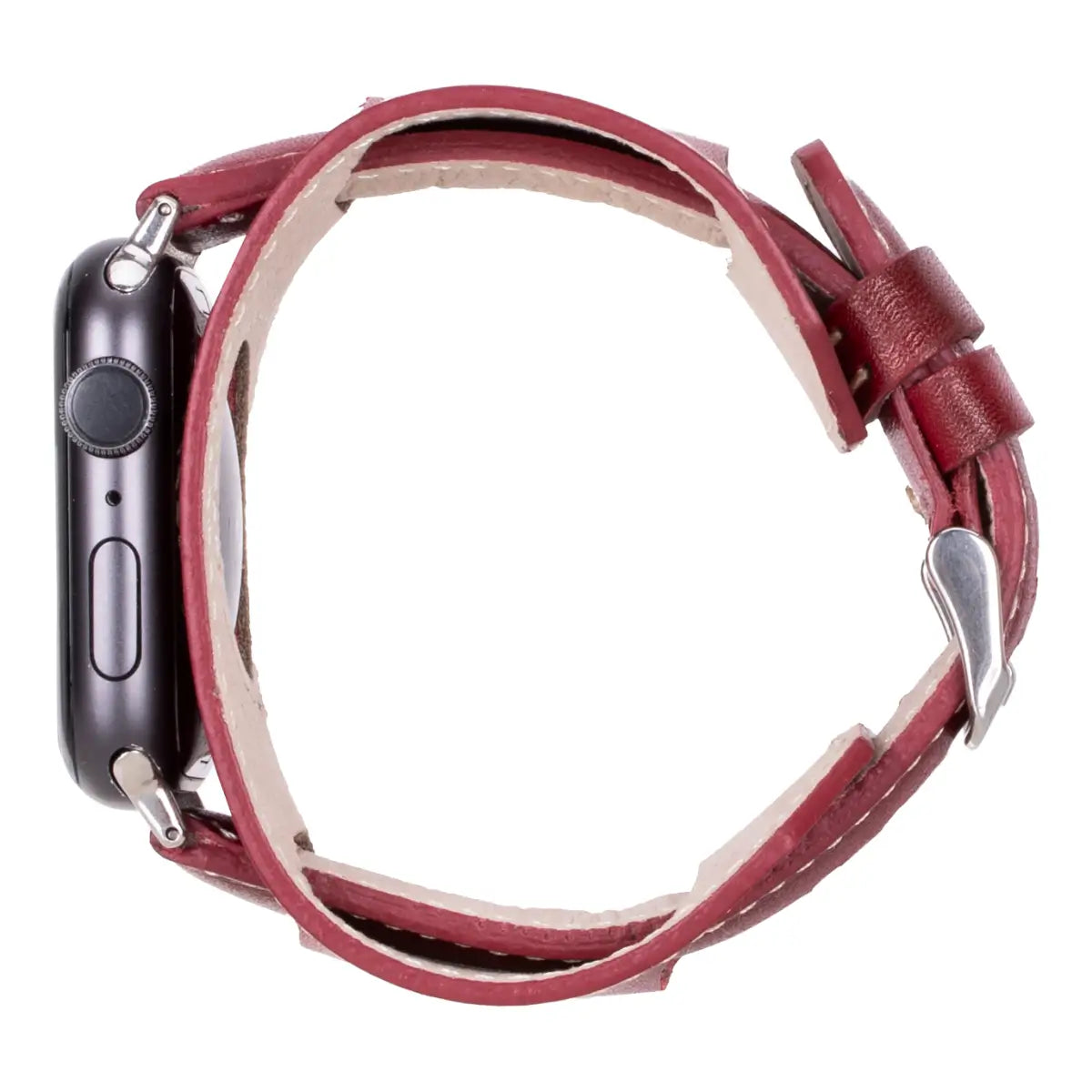 Red Leather Cuff Apple Watch Band