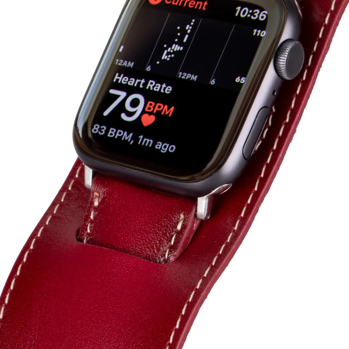 Red Leather Cuff Apple Watch Band