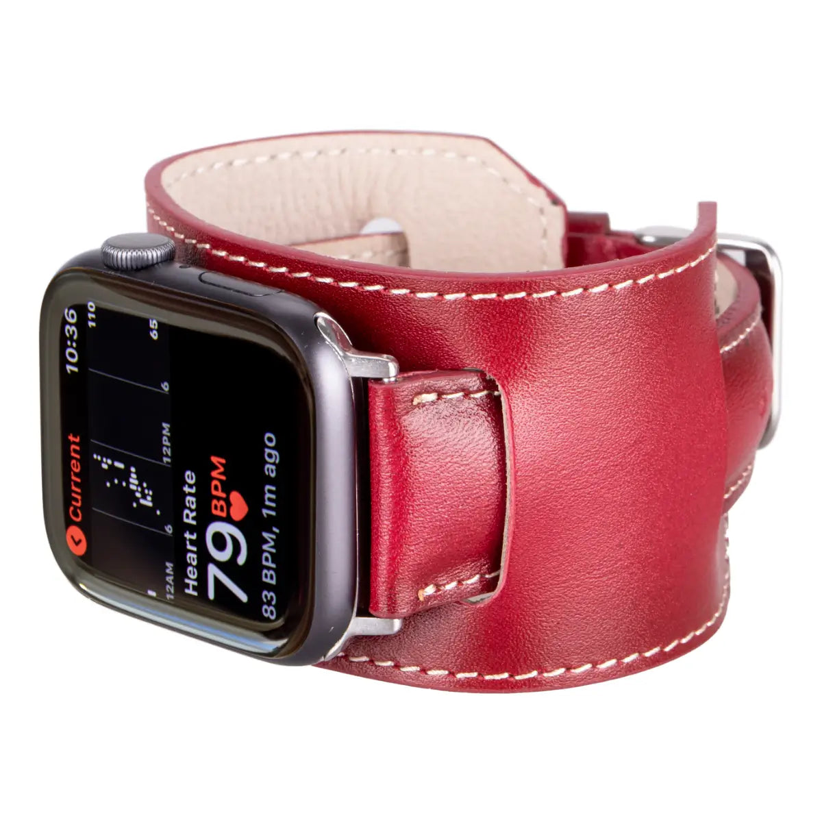 Red Leather Cuff Apple Watch Band