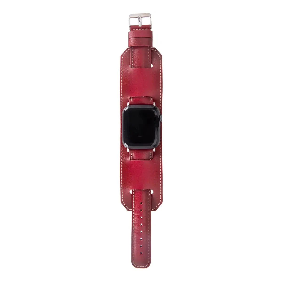 Red Leather Cuff Apple Watch Band