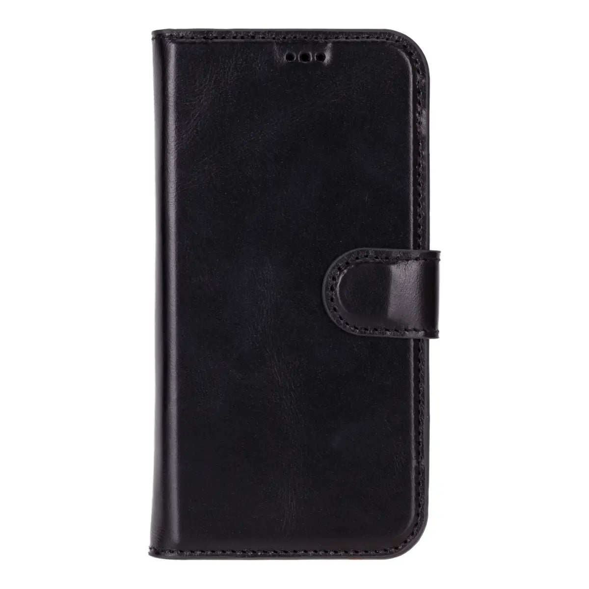 Black Leather iPhone 16 Pro Prestige Wallet Case