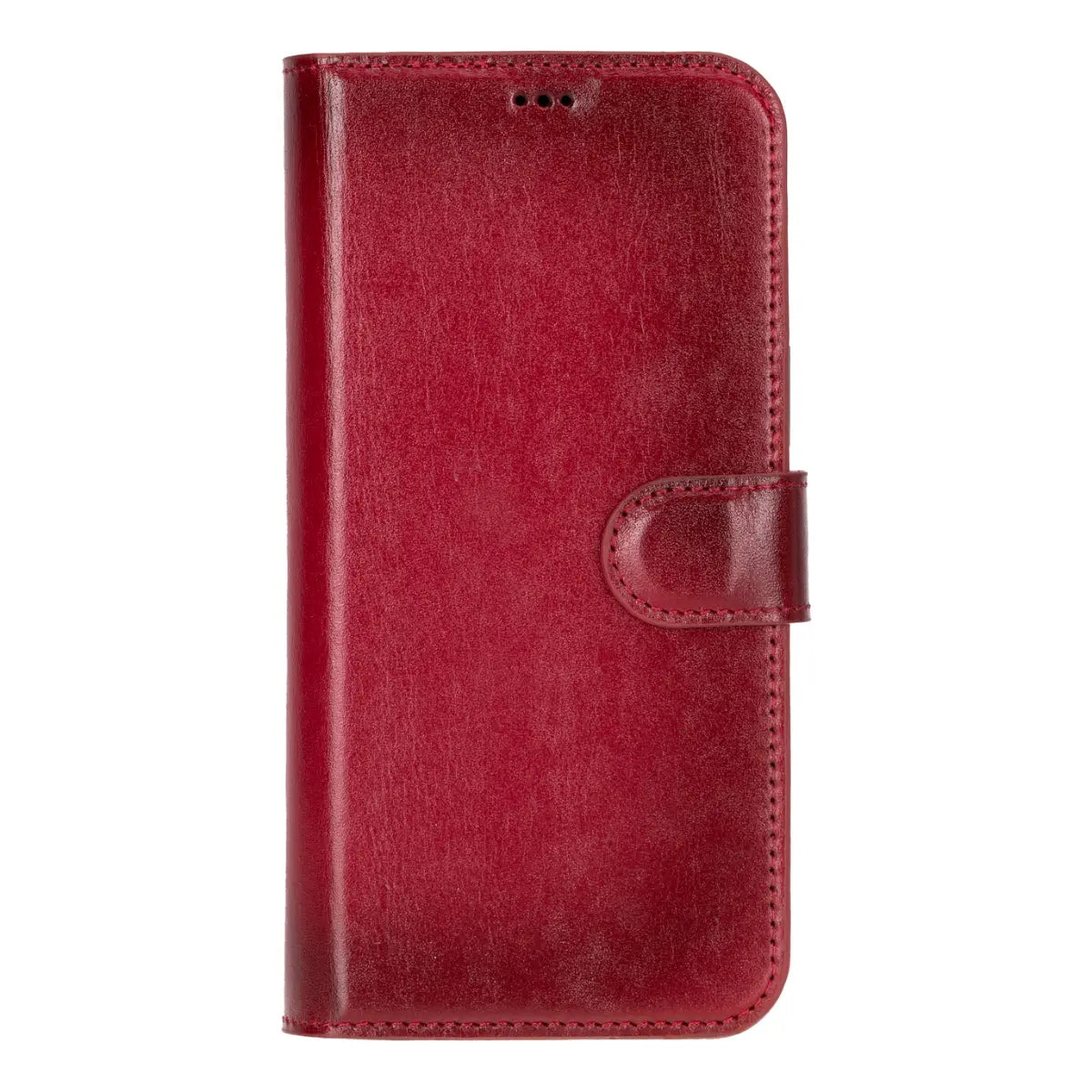 Burnished Red Leather iPhone 16 Pro Max Wallet Case