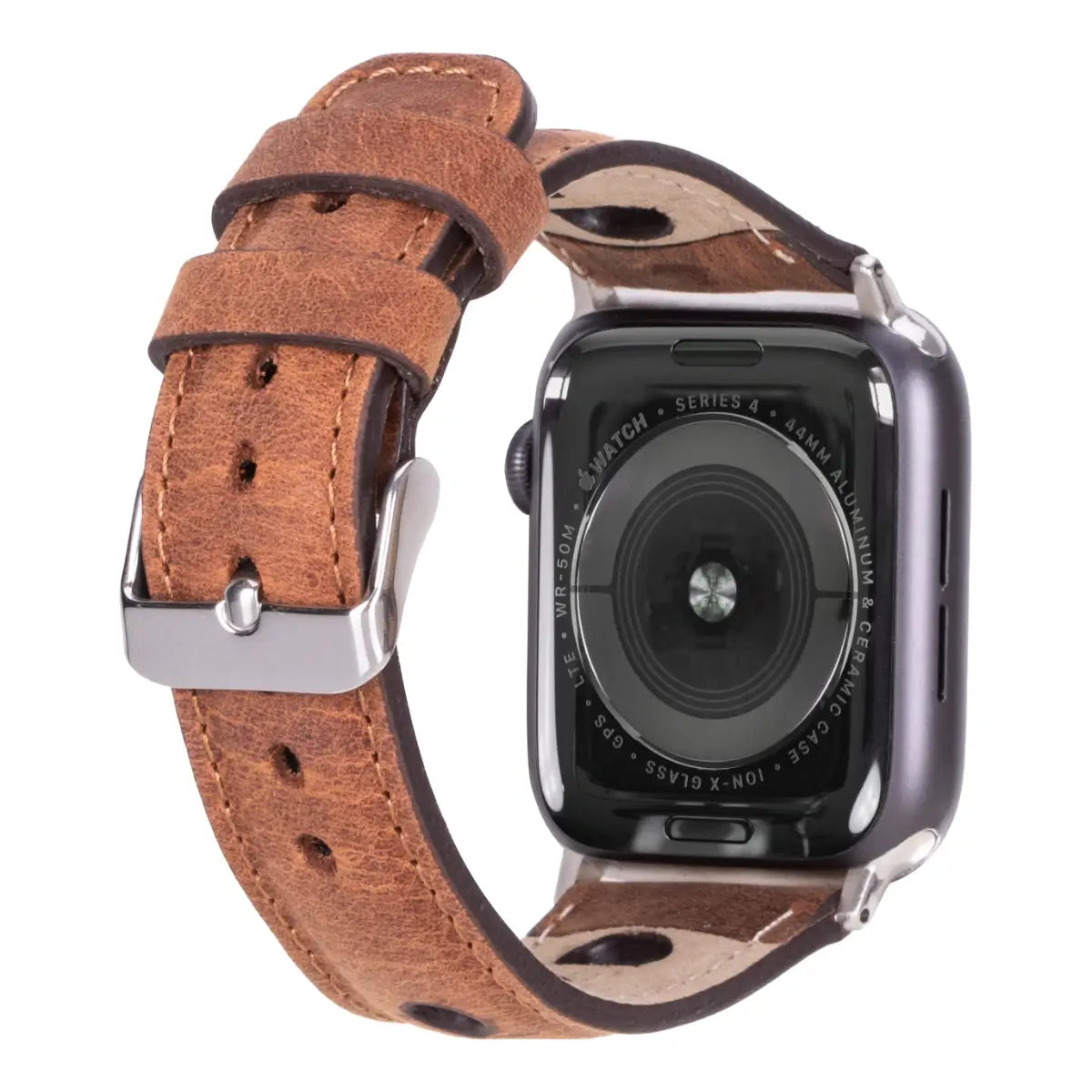 Antic Brown Leather Rally Apple Watch Band