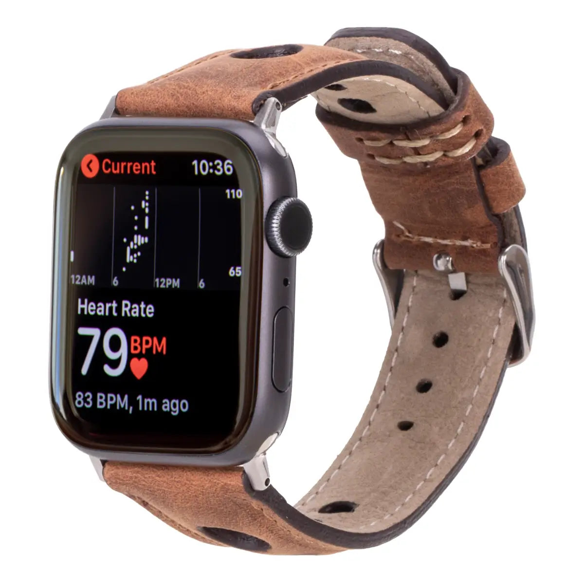 Antic Brown Leather Rally Apple Watch Band