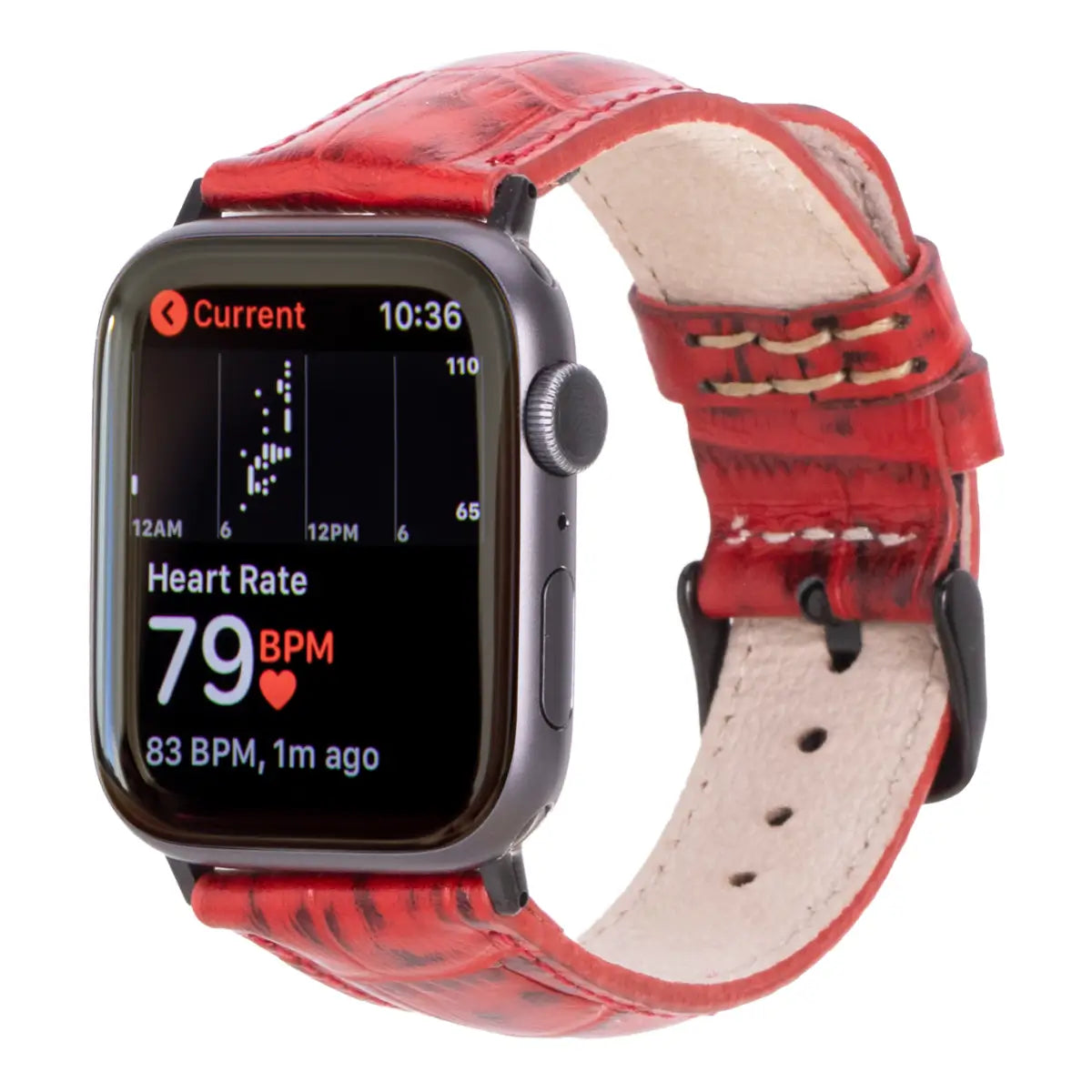 Red Croco Pattern Leather Classic Apple Watch Band