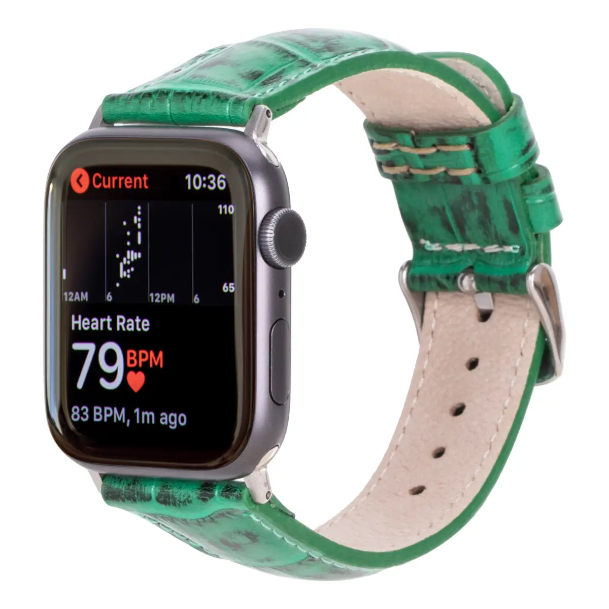 Green Croco Pattern Leather Classic Apple Watch Band