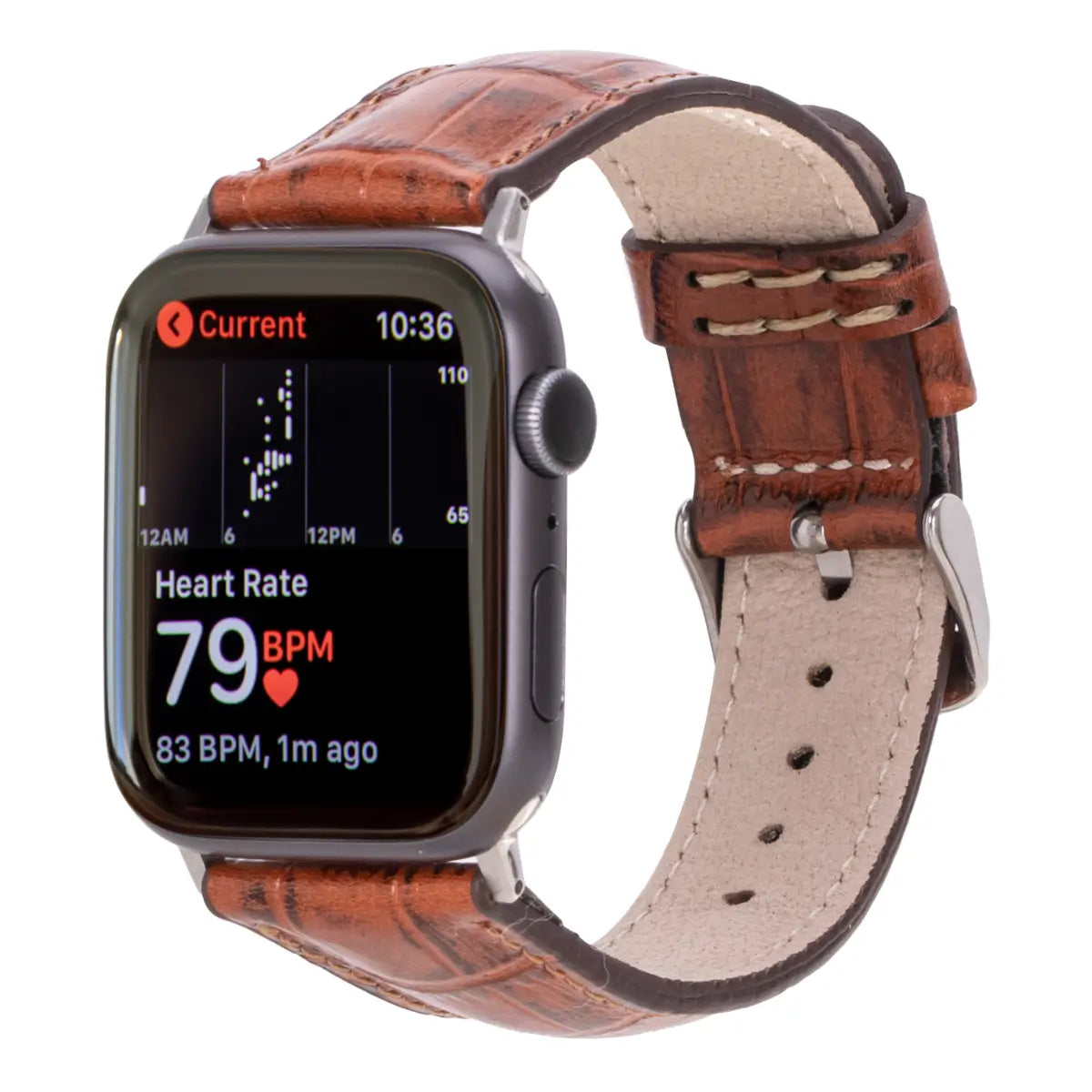 Brown Croco Pattern Leather Classic Apple Watch Band