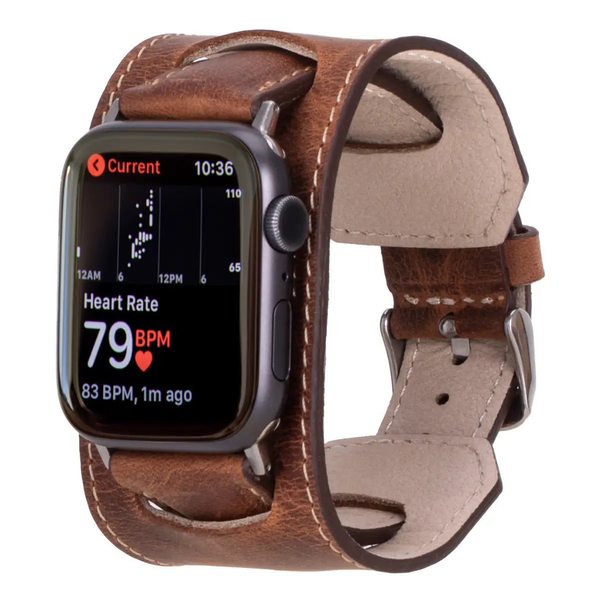 Antic Brown Leather Cuff Apple Watch Band