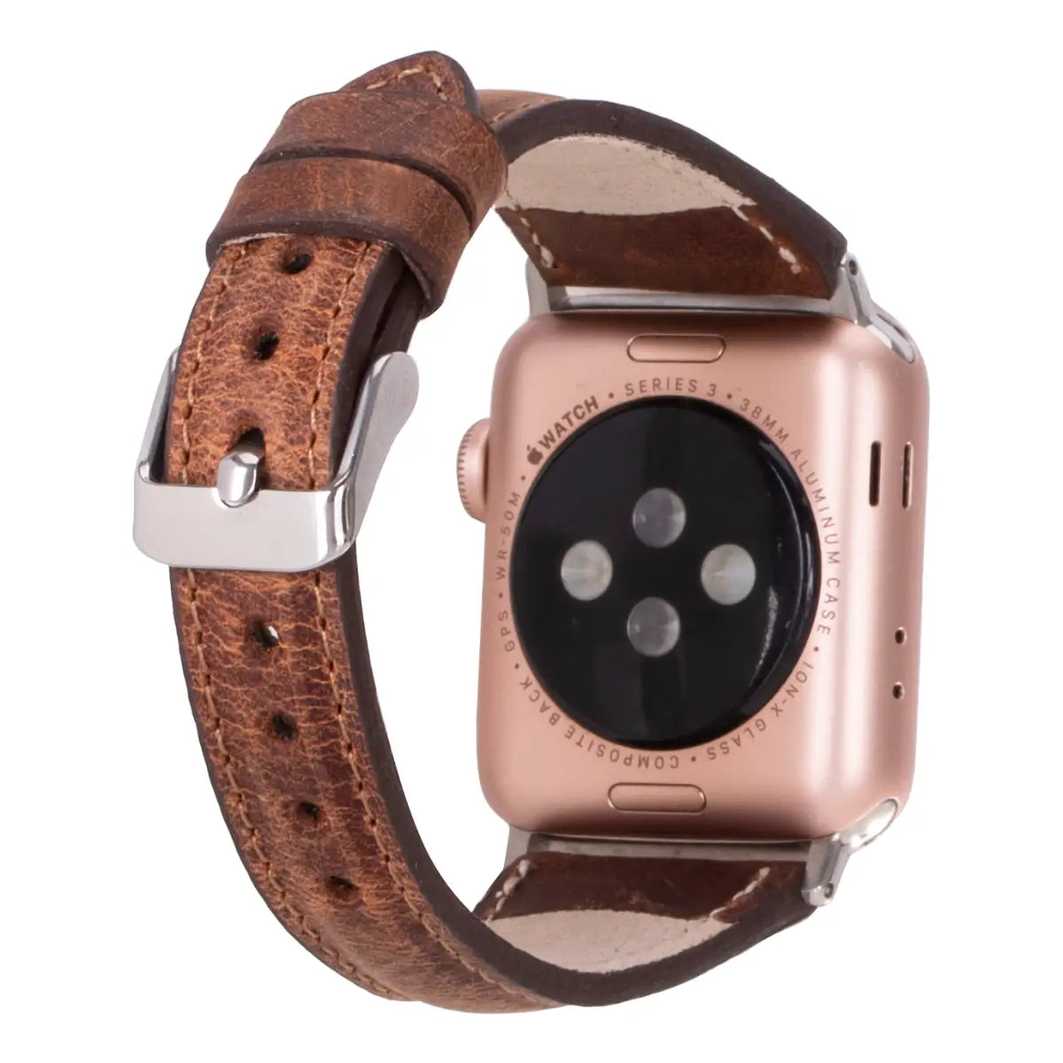 Antic Brown Leather Slim Apple Watch Band