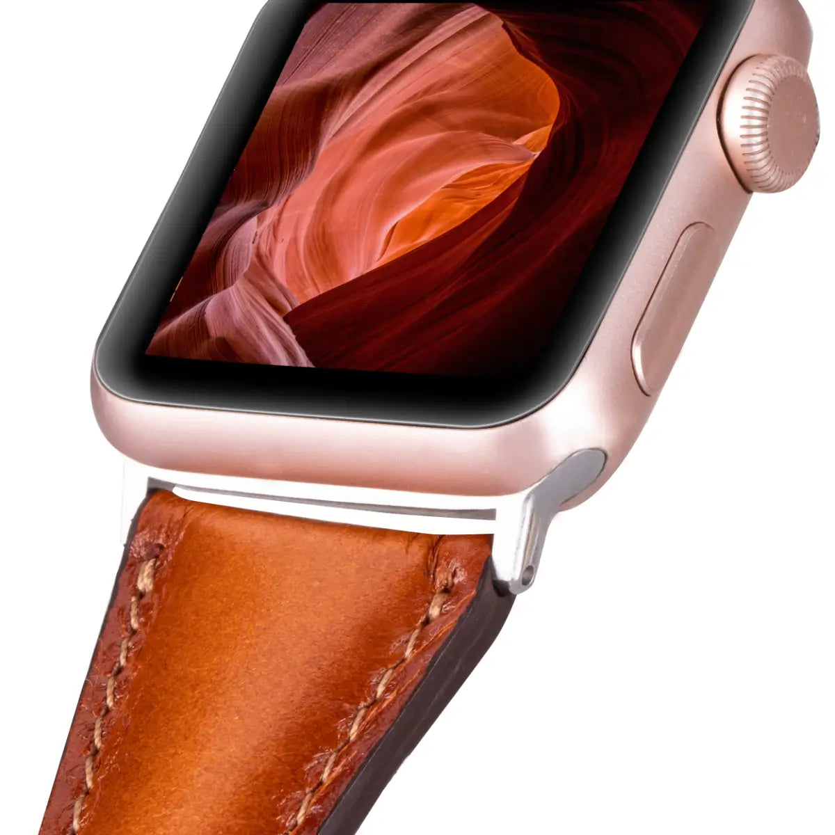 Burnished Tan Leather Slim Apple Watch Band