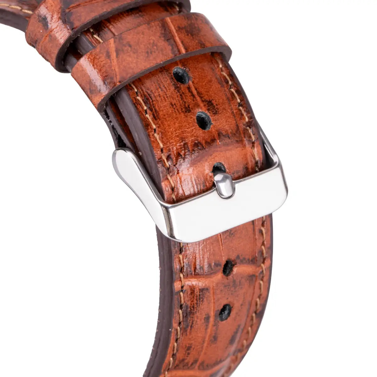 Brown Croco Pattern Leather Classic Apple Watch Band