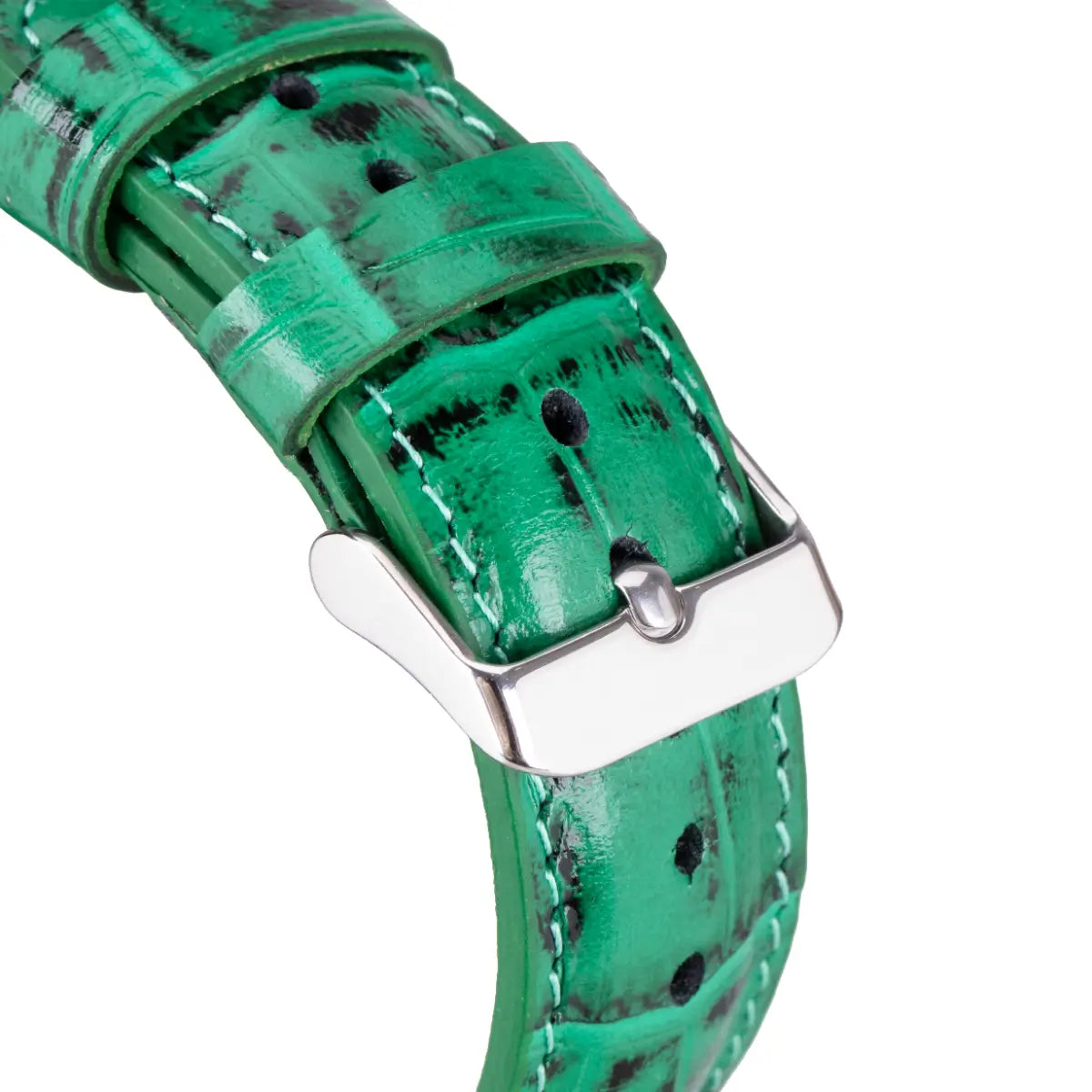 Green Croco Pattern Leather Classic Apple Watch Band