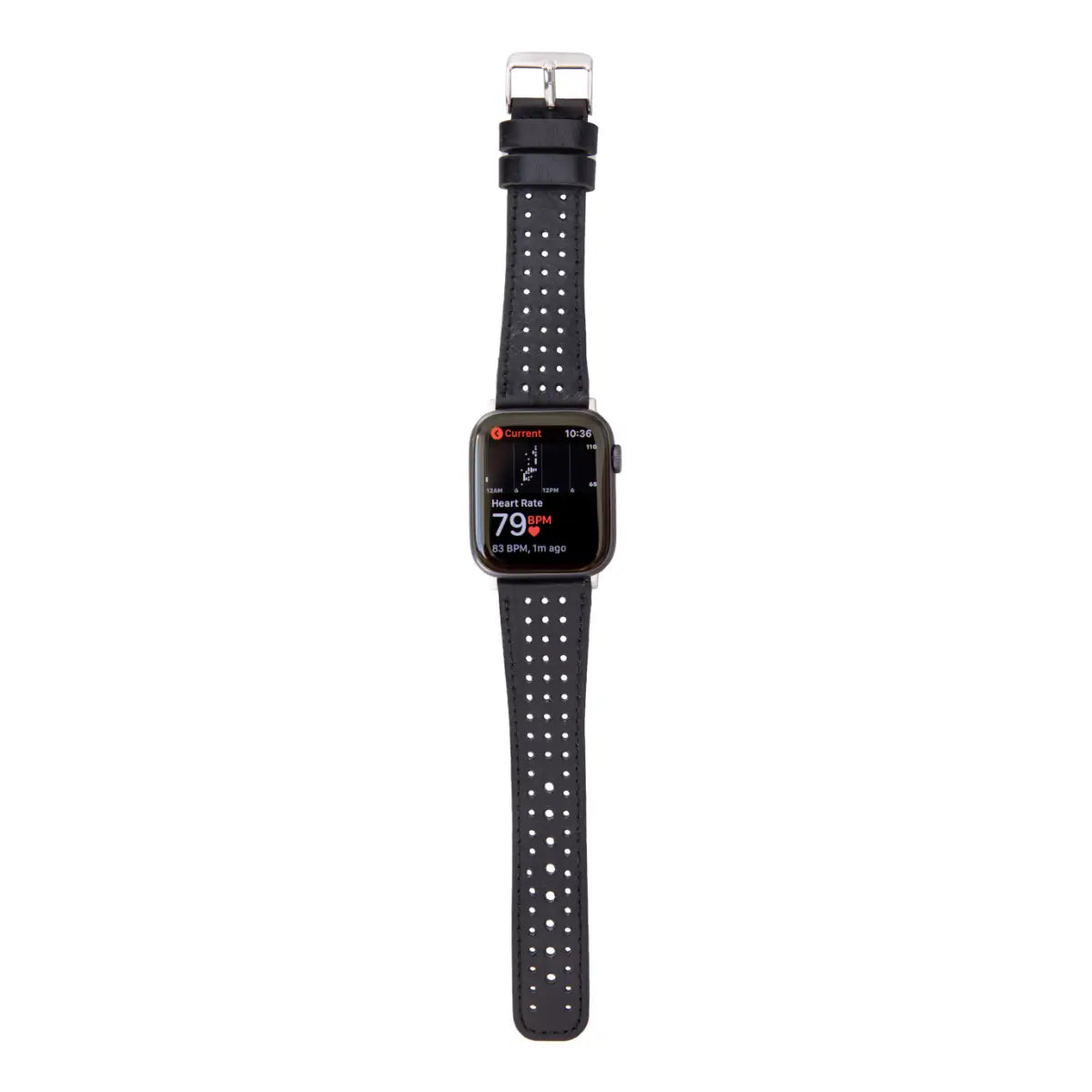 Black Leather Rally Apple Watch Band