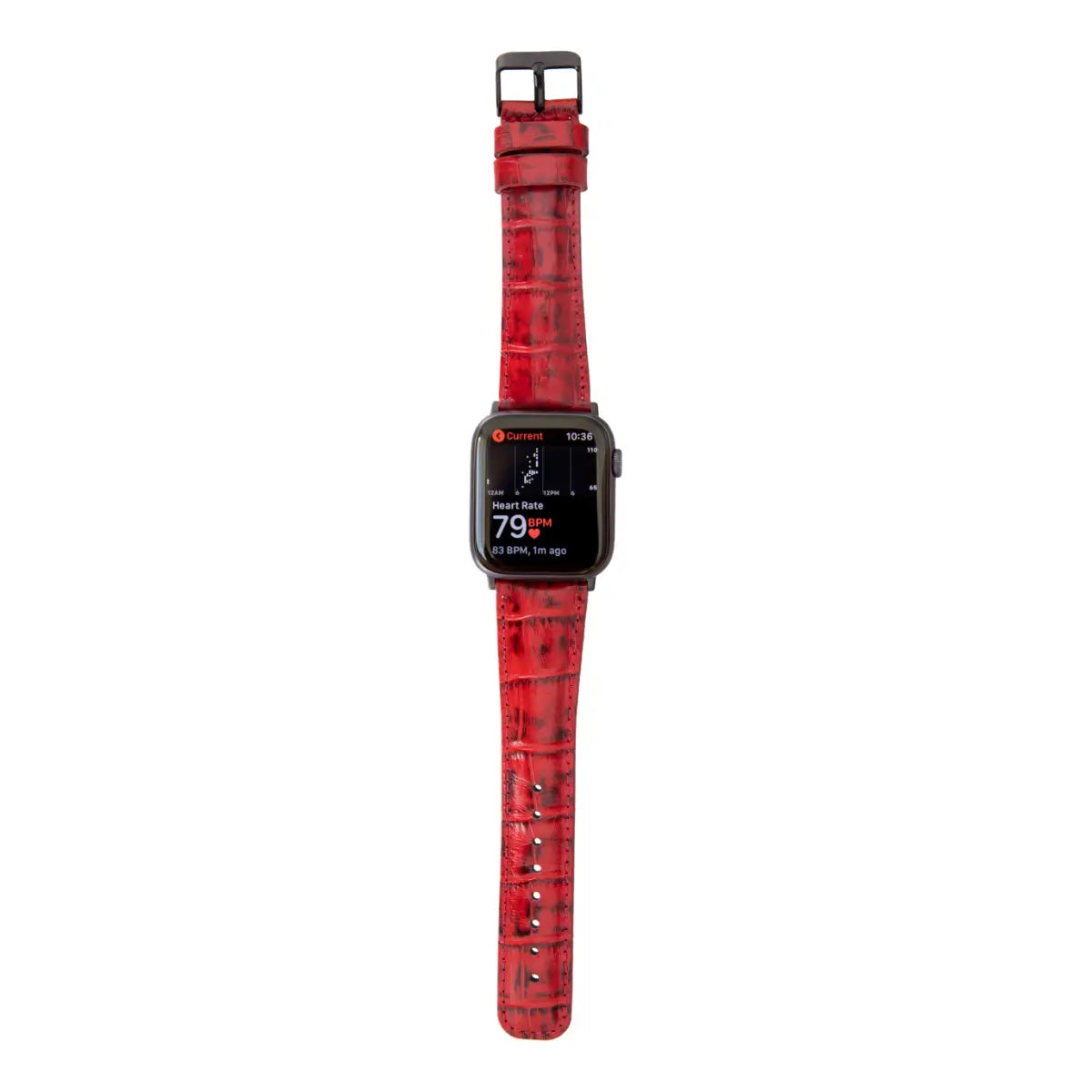 Red Croco Pattern Leather Classic Apple Watch Band