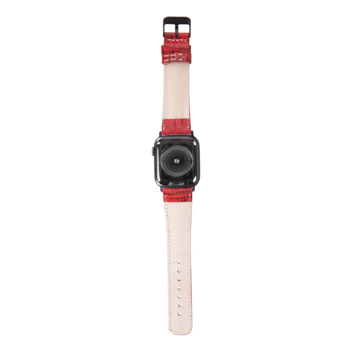 Red Croco Pattern Leather Classic Apple Watch Band