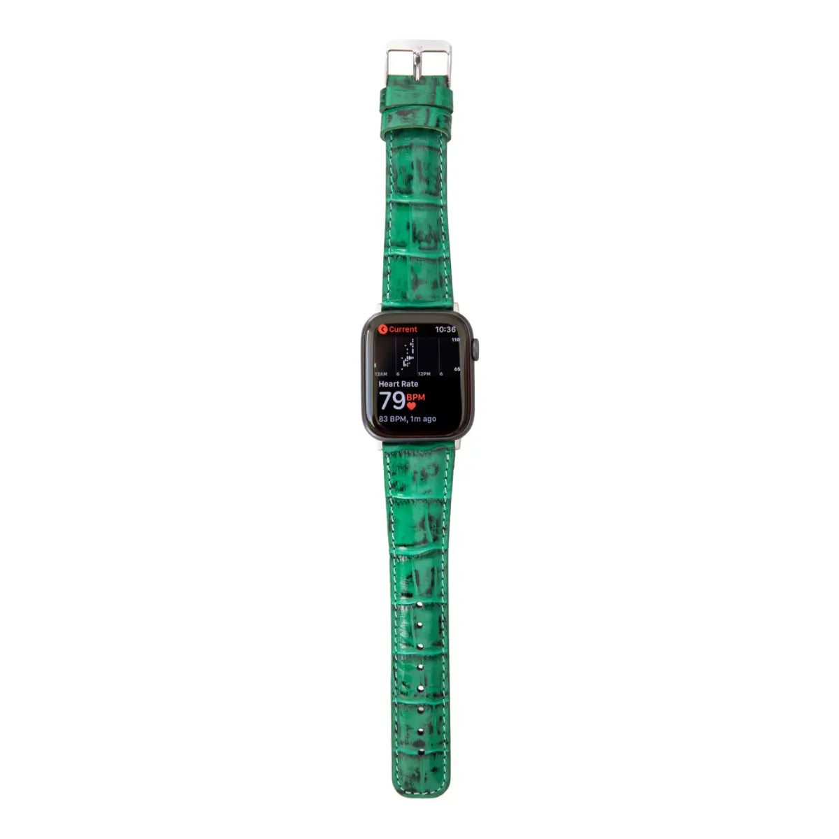 Green Croco Pattern Leather Classic Apple Watch Band