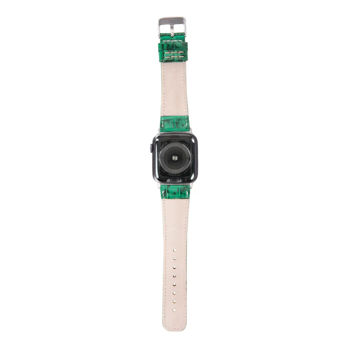 Green Croco Pattern Leather Classic Apple Watch Band