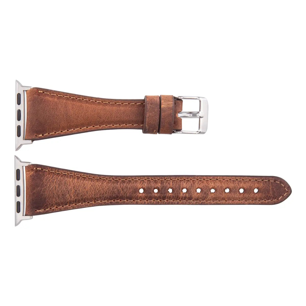 Antic Brown Leather Slim Apple Watch Band