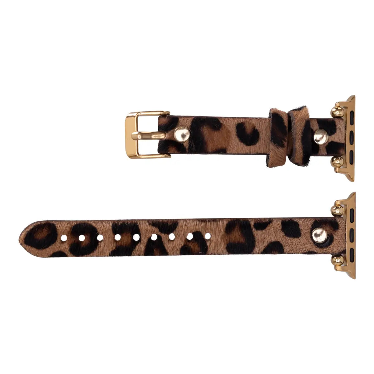 Leopard Pattern Leather Ultra Slim Apple Watch Band