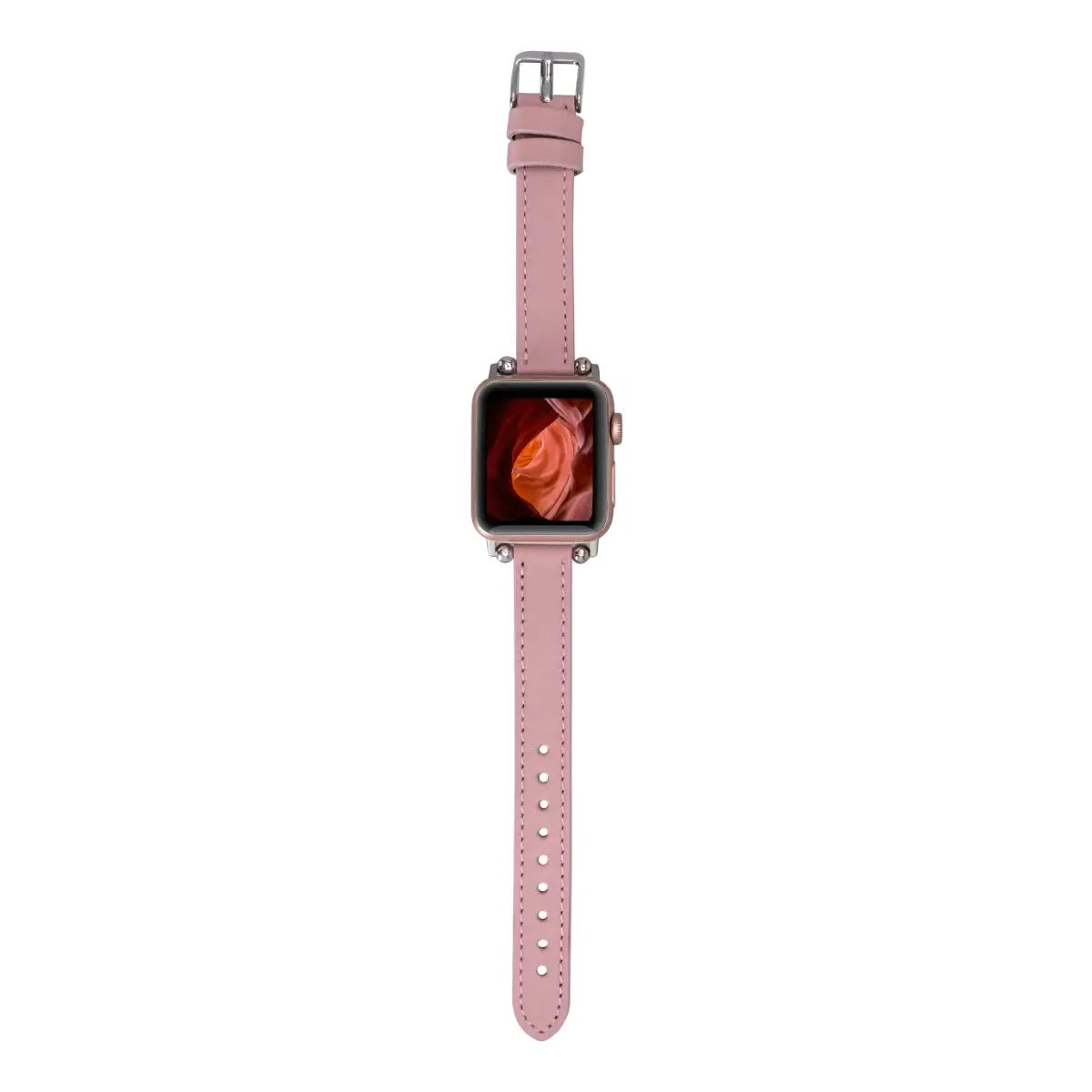 Pink Leather Ultra Slim Apple Watch Band